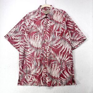 Vintage Cooke Street Shirt Men XL Red Hawaiian Inside Out Tropical Floral Beach